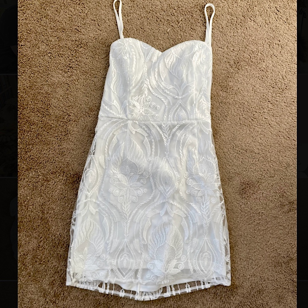 White Lace Bachelorette Party Dress